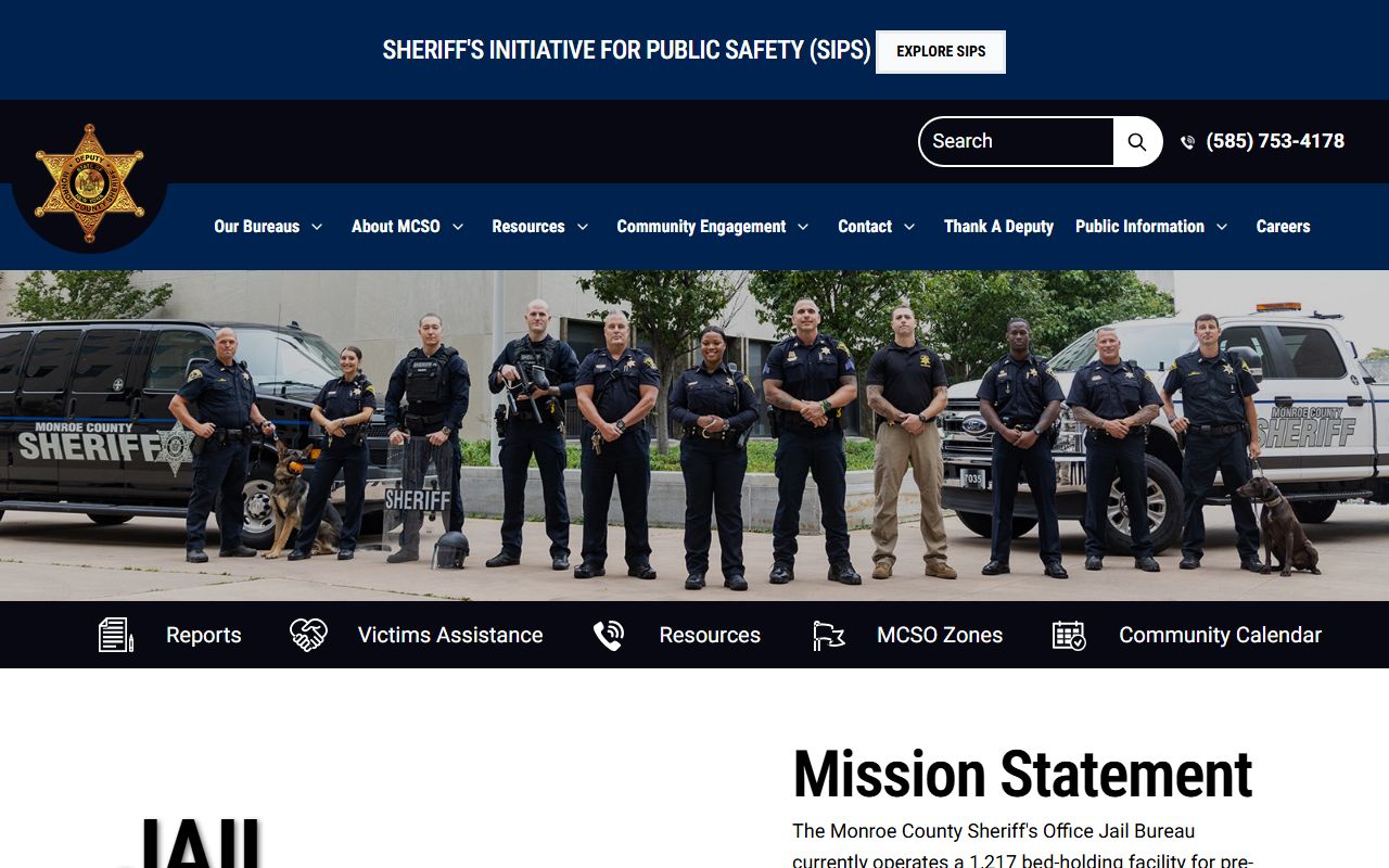 Monroe County Jail Bureau roster and inmate population report links